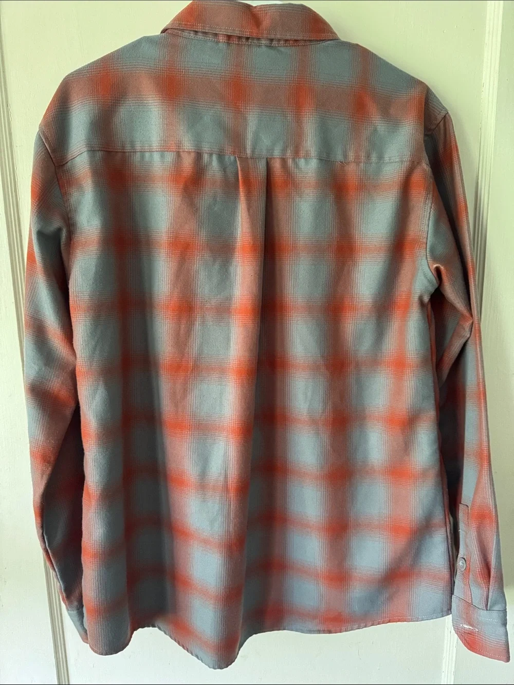 DIXXON Gray and Orange WOMENS Plaid Snap-Front Shirt